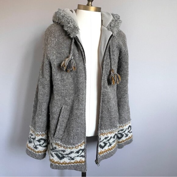 🛑 Laundromat Wool Hooded Fleece Lined Zip-up Sweater Jacket - Large🇳🇵 - Picture 4 of 13